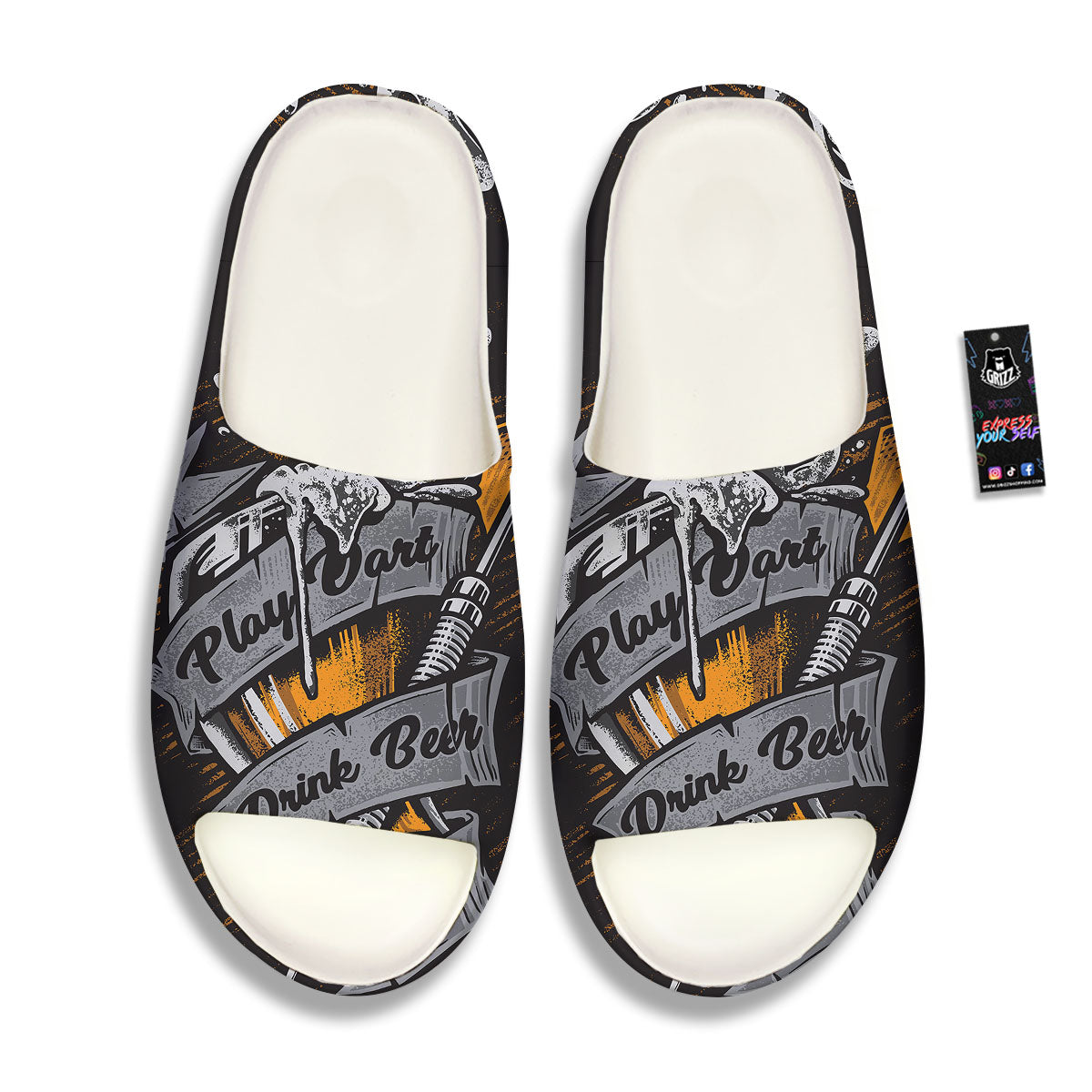 Play Dart Drink Beer Print Sandals-grizzshop