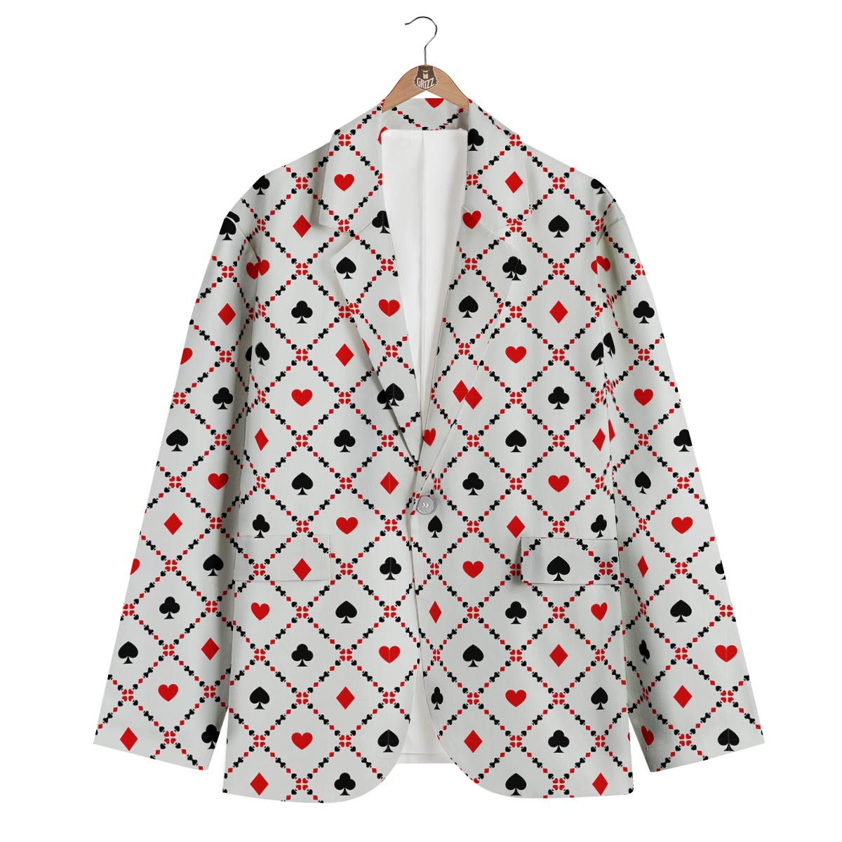 Playing Card Casino Poker Pattern Print Men's Blazer-grizzshop