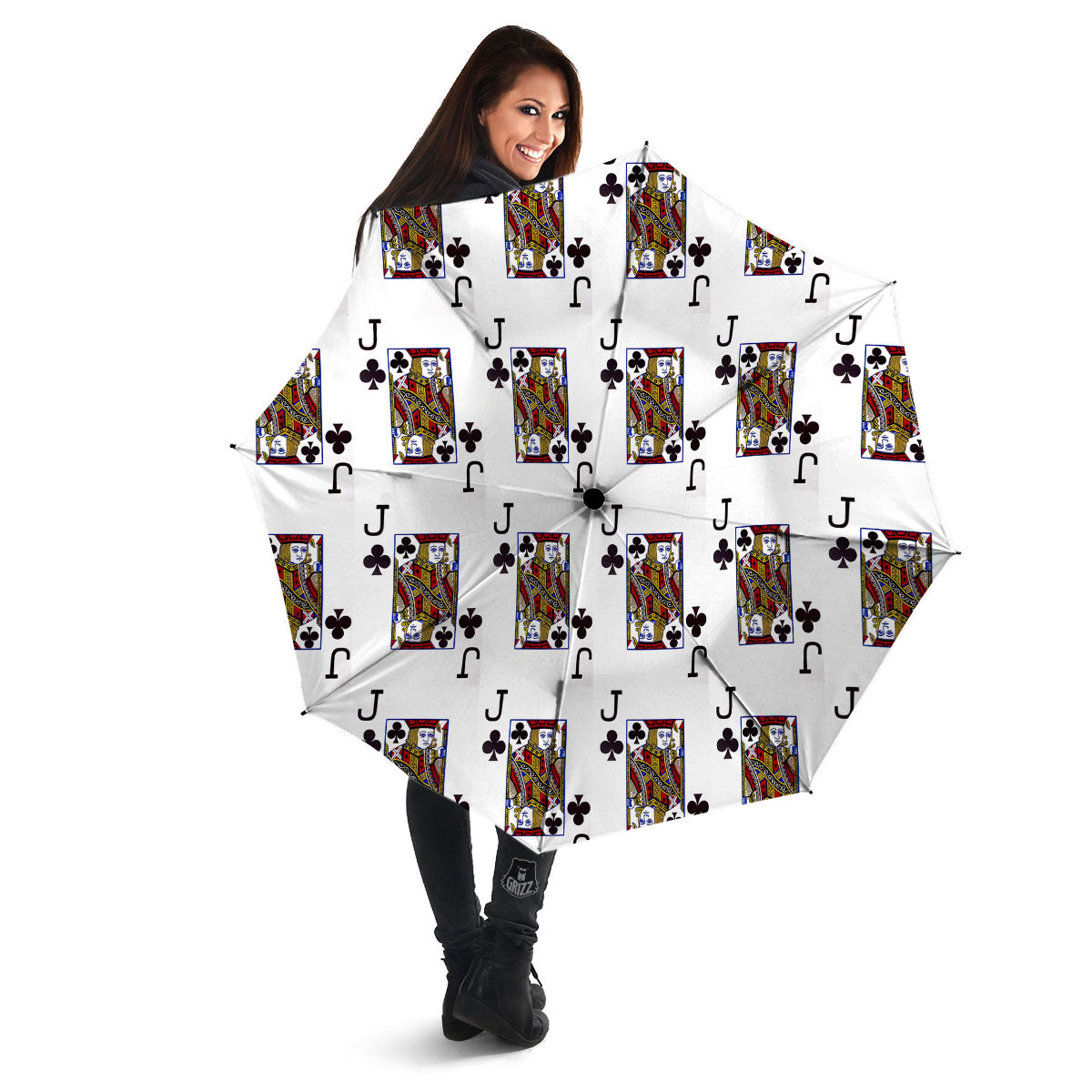 Playing Card Jack Of Clubs Print Pattern Umbrella-grizzshop