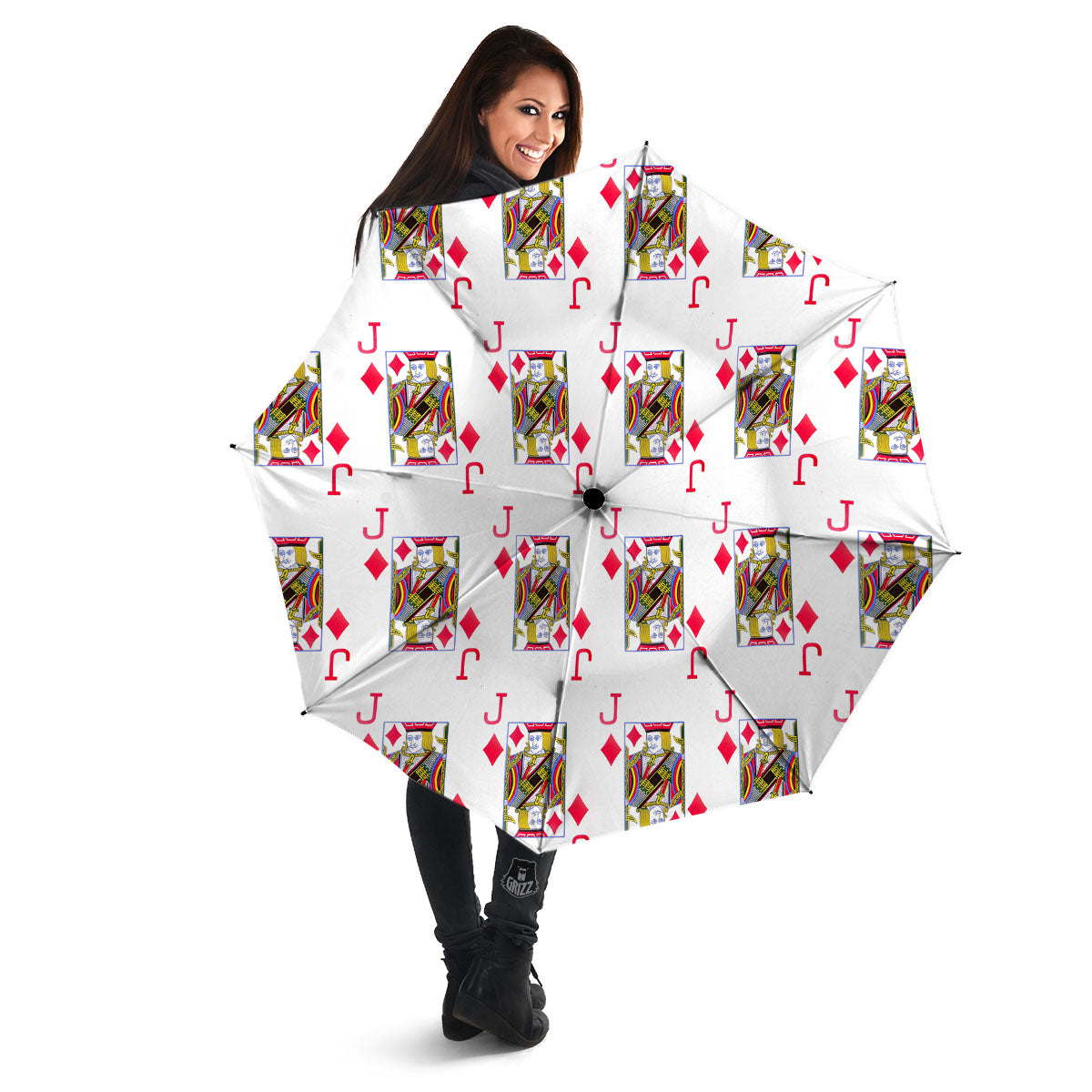 Playing Card Jack Of Diamonds Print Pattern Umbrella-grizzshop