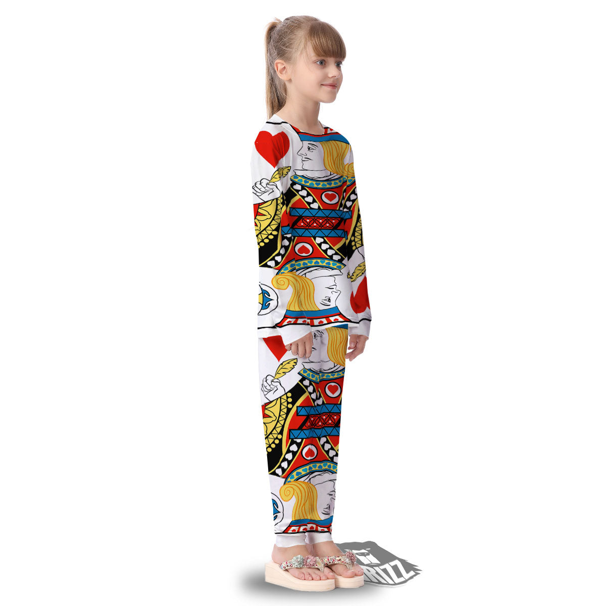 Playing Card Jack Of Hearts Print Kid's Pajamas-grizzshop