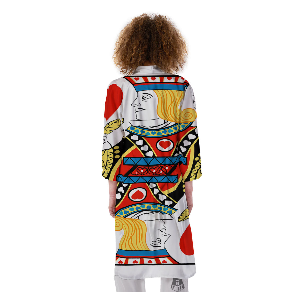 Playing Card Jack Of Hearts Print Kimono-grizzshop