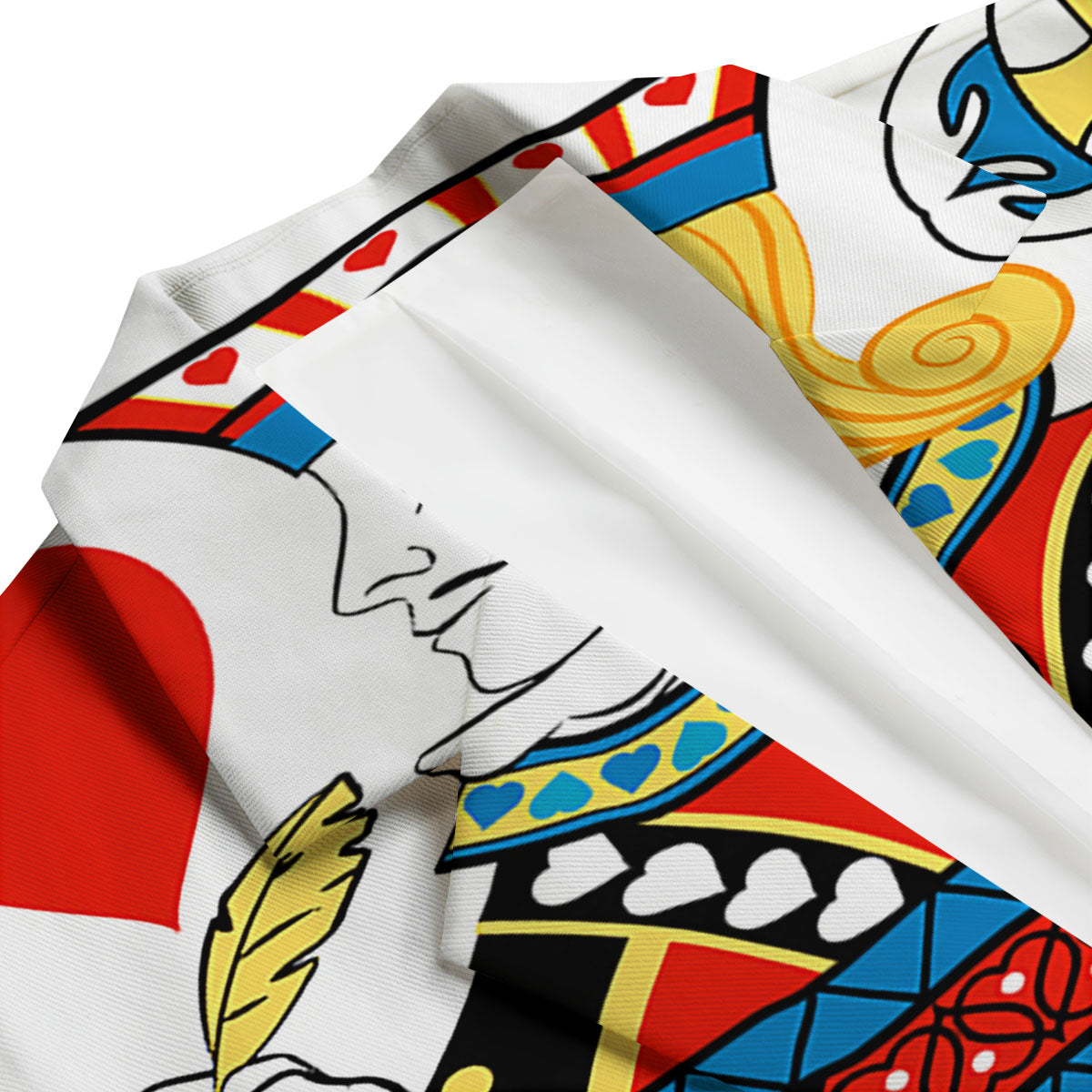 Playing Card Jack Of Hearts Print Men's Blazer-grizzshop