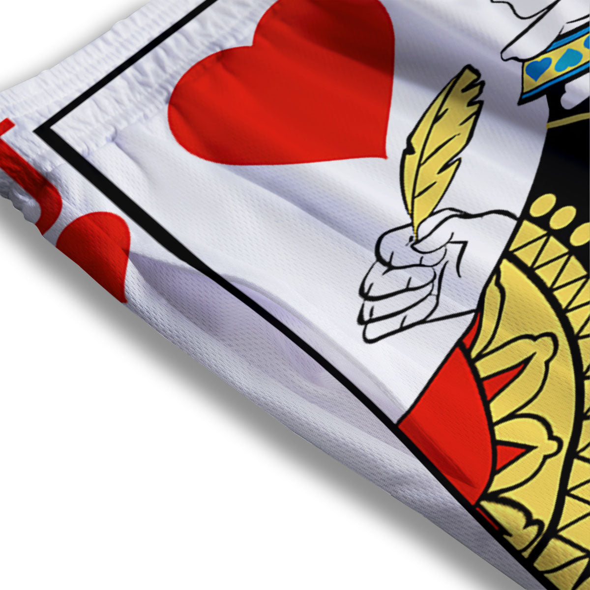 Playing Card Jack Of Hearts Print Mesh Shorts