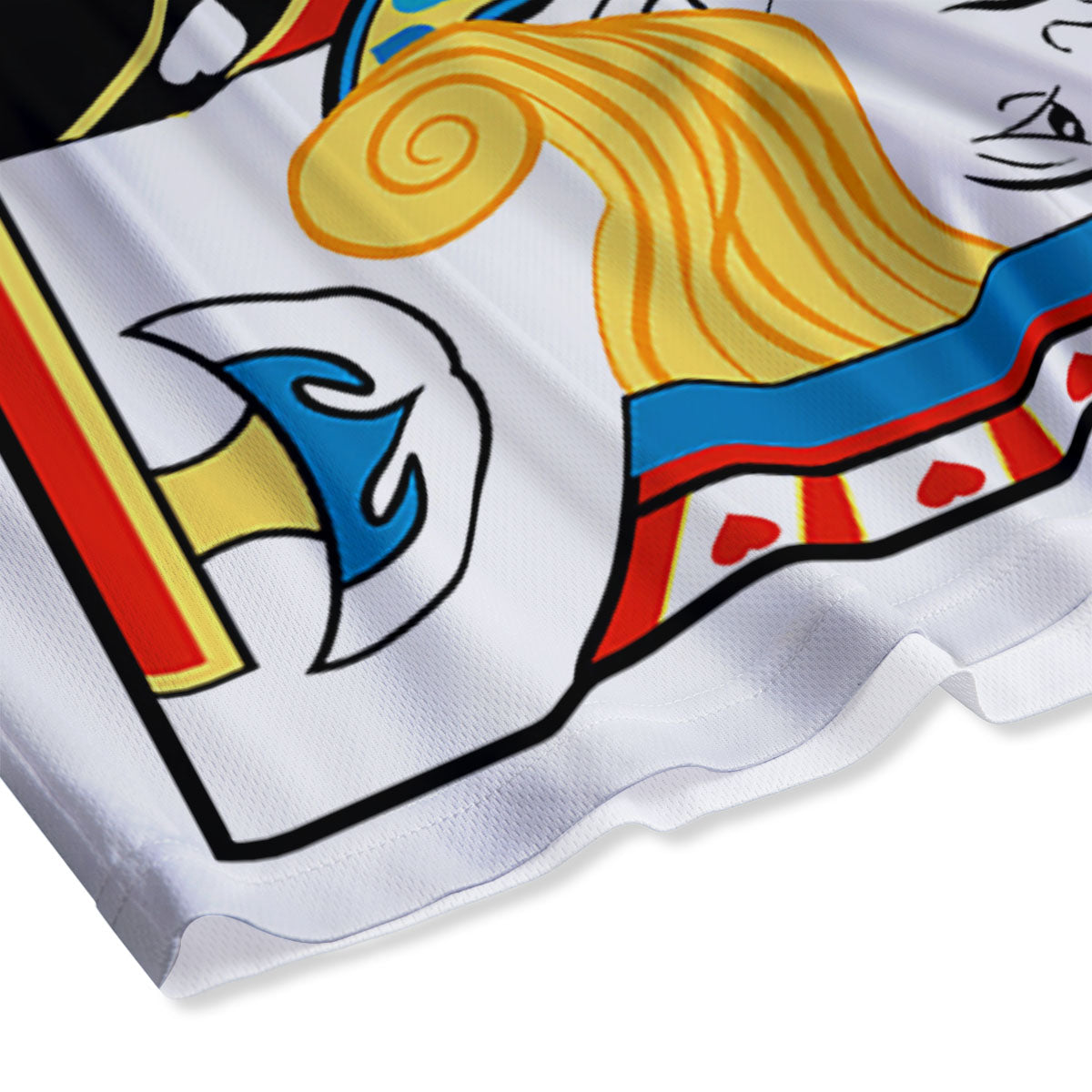 Playing Card Jack Of Hearts Print Mesh Shorts