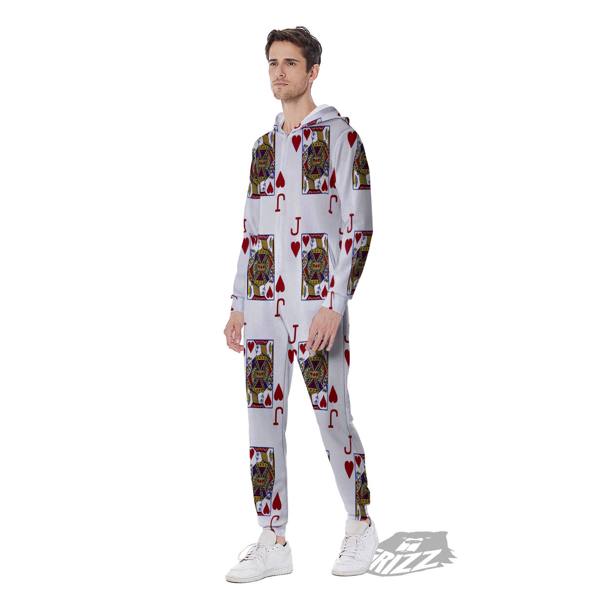 Playing Card Jack Of Hearts Print Pattern Men's Jumpsuit-grizzshop