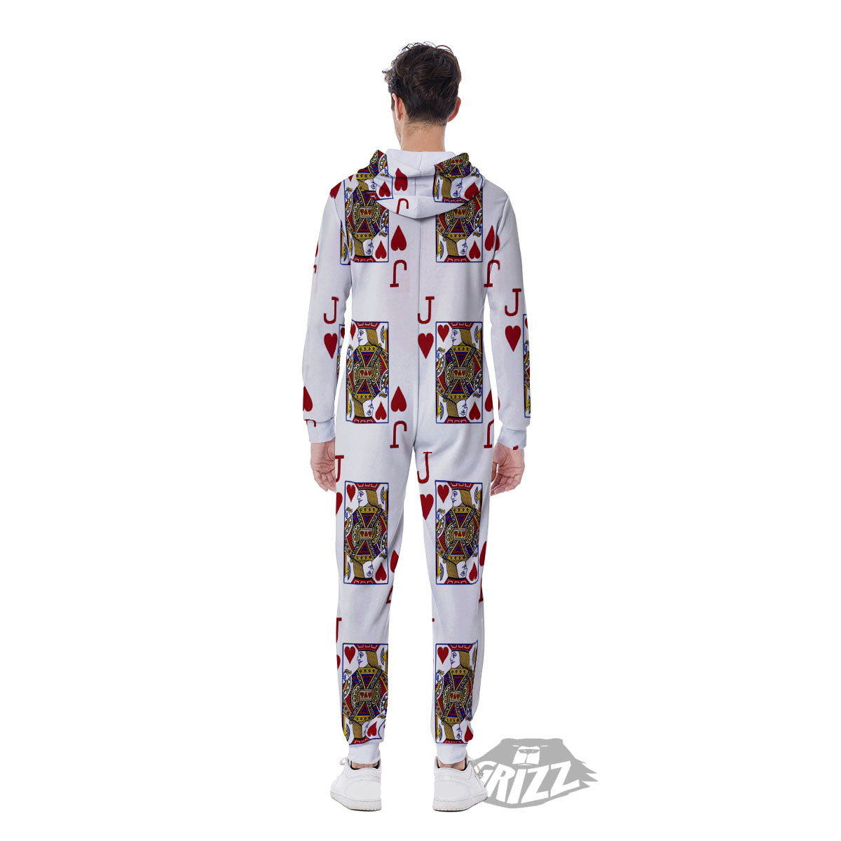 Playing Card Jack Of Hearts Print Pattern Men's Jumpsuit-grizzshop
