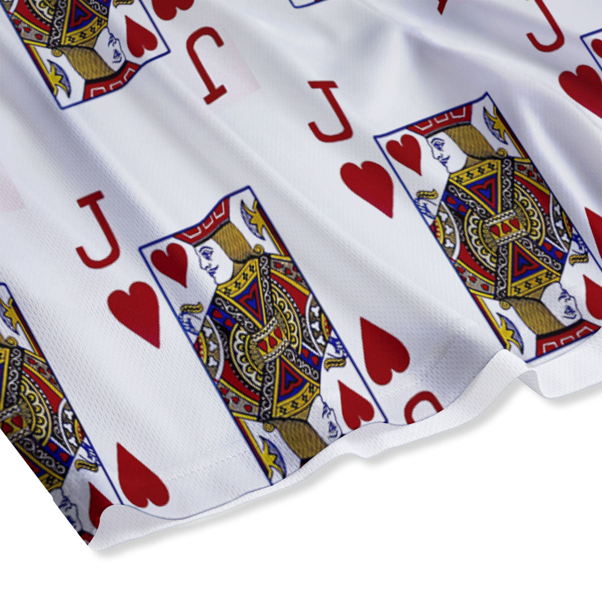 Playing Card Jack Of Hearts Print Pattern Mesh Shorts