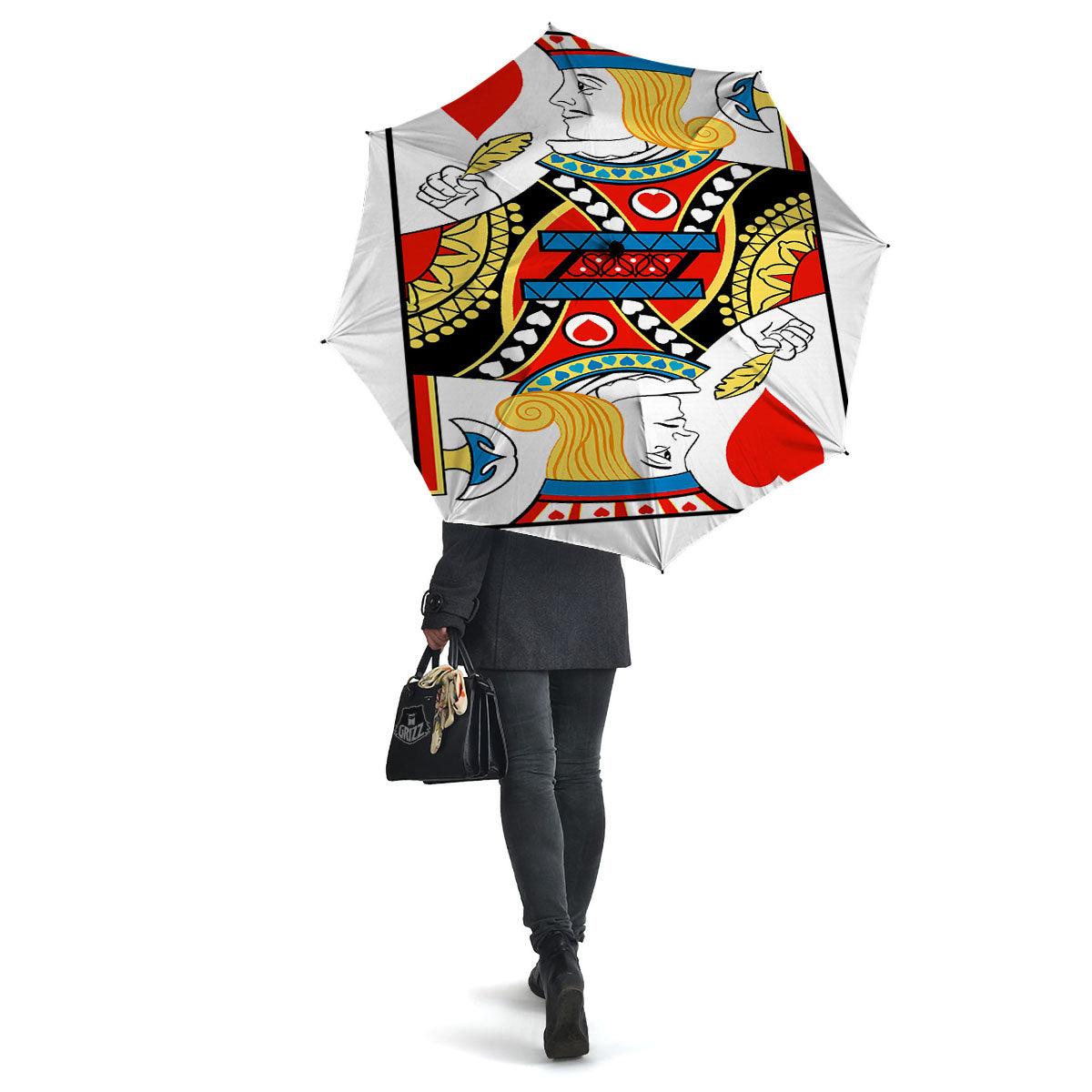 Playing Card Jack Of Hearts Print Umbrella-grizzshop