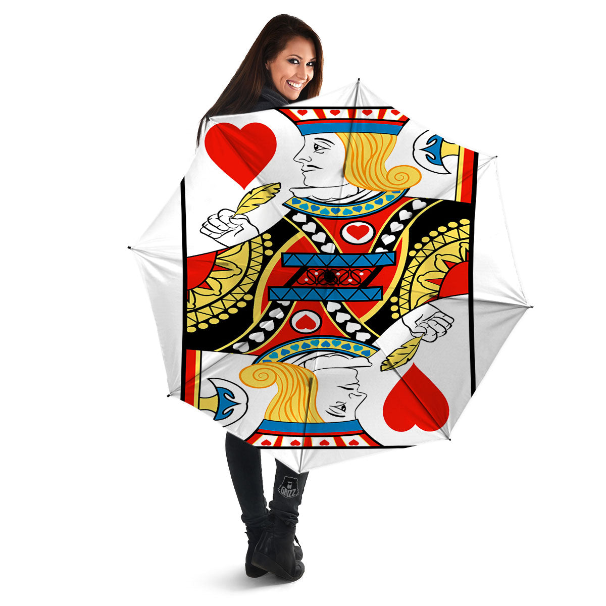 Playing Card Jack Of Hearts Print Umbrella-grizzshop