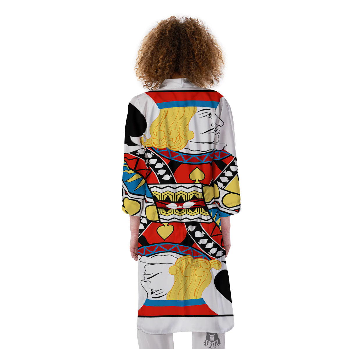 Playing Card Jack Of Spades Print Kimono-grizzshop