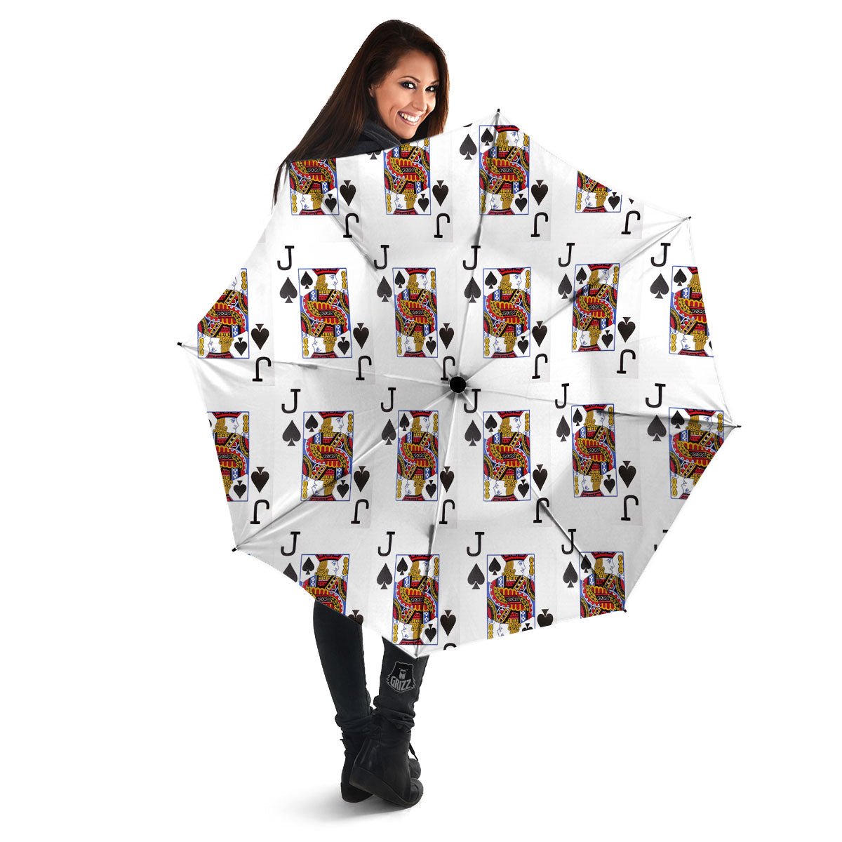 Playing Card Jack Of Spades Print Pattern Umbrella-grizzshop