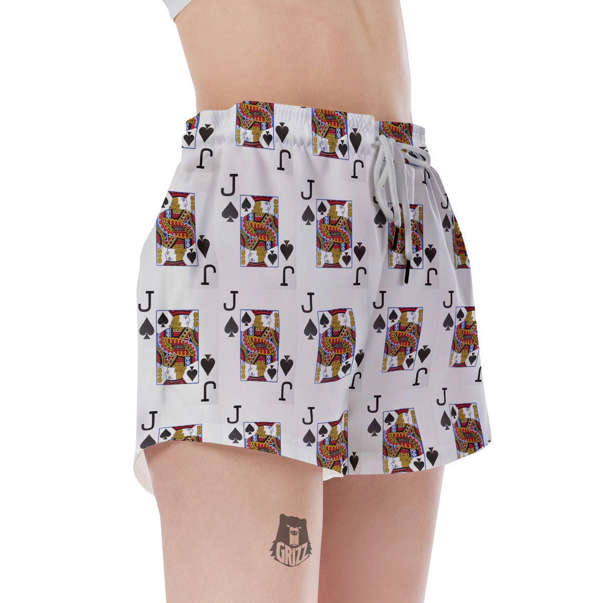 Playing Card Jack Of Spades Print Pattern Women's Shorts-grizzshop