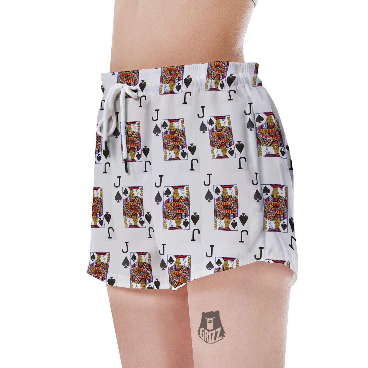 Playing Card Jack Of Spades Print Pattern Women's Shorts-grizzshop