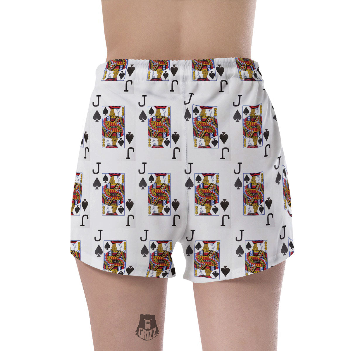 Playing Card Jack Of Spades Print Pattern Women's Shorts-grizzshop