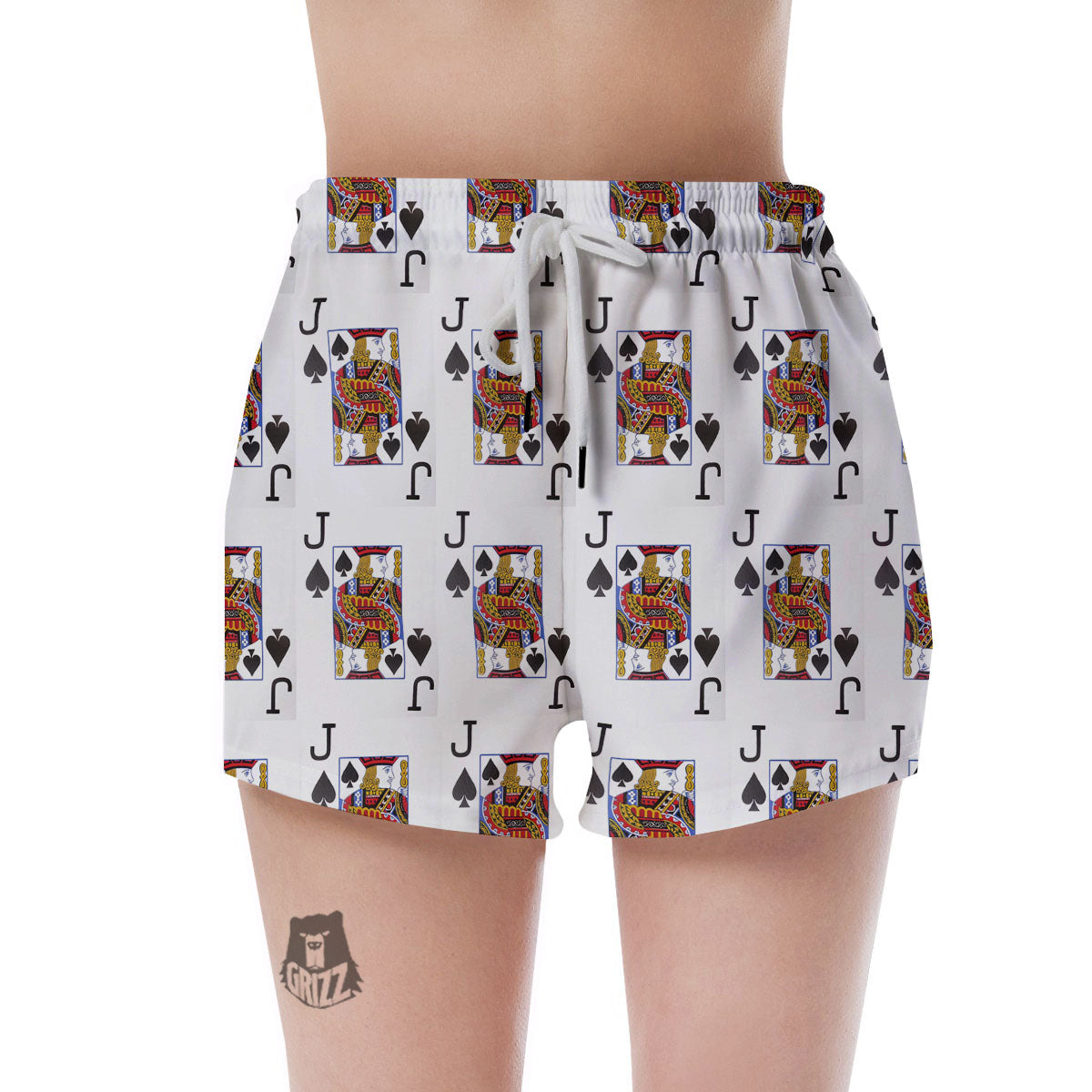 Playing Card Jack Of Spades Print Pattern Women's Shorts-grizzshop
