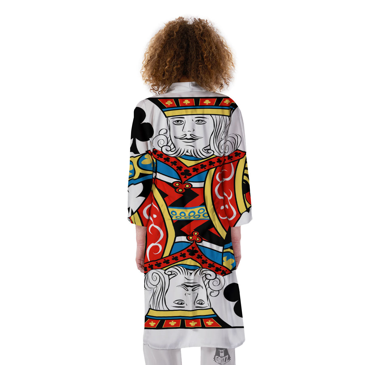 Playing Card King Of Clubs Print Kimono-grizzshop