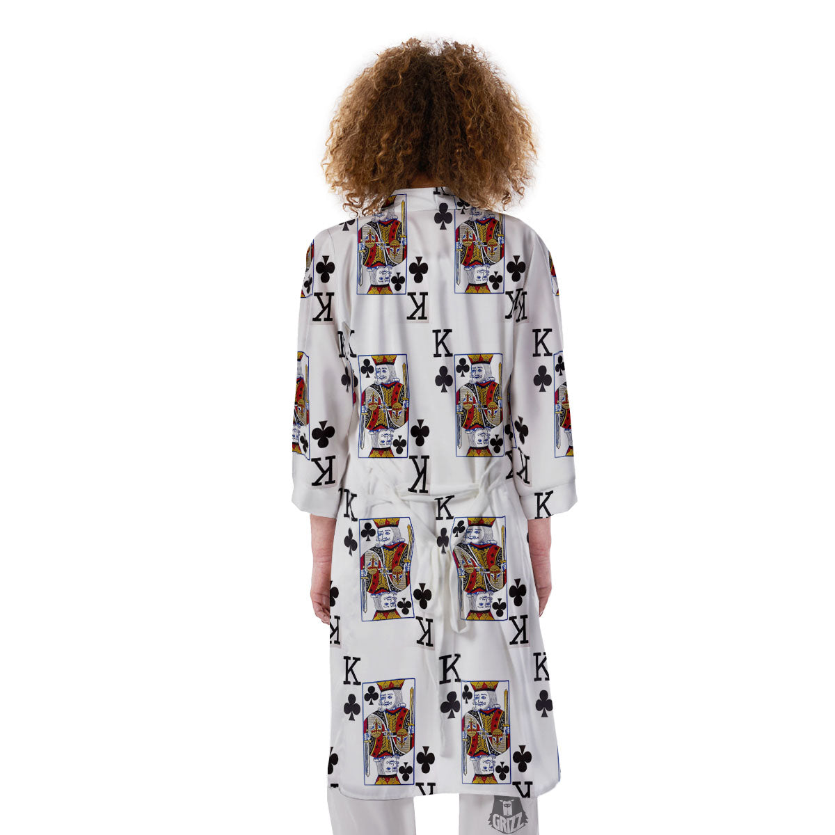 Playing Card King Of Clubs Print Pattern Kimono-grizzshop