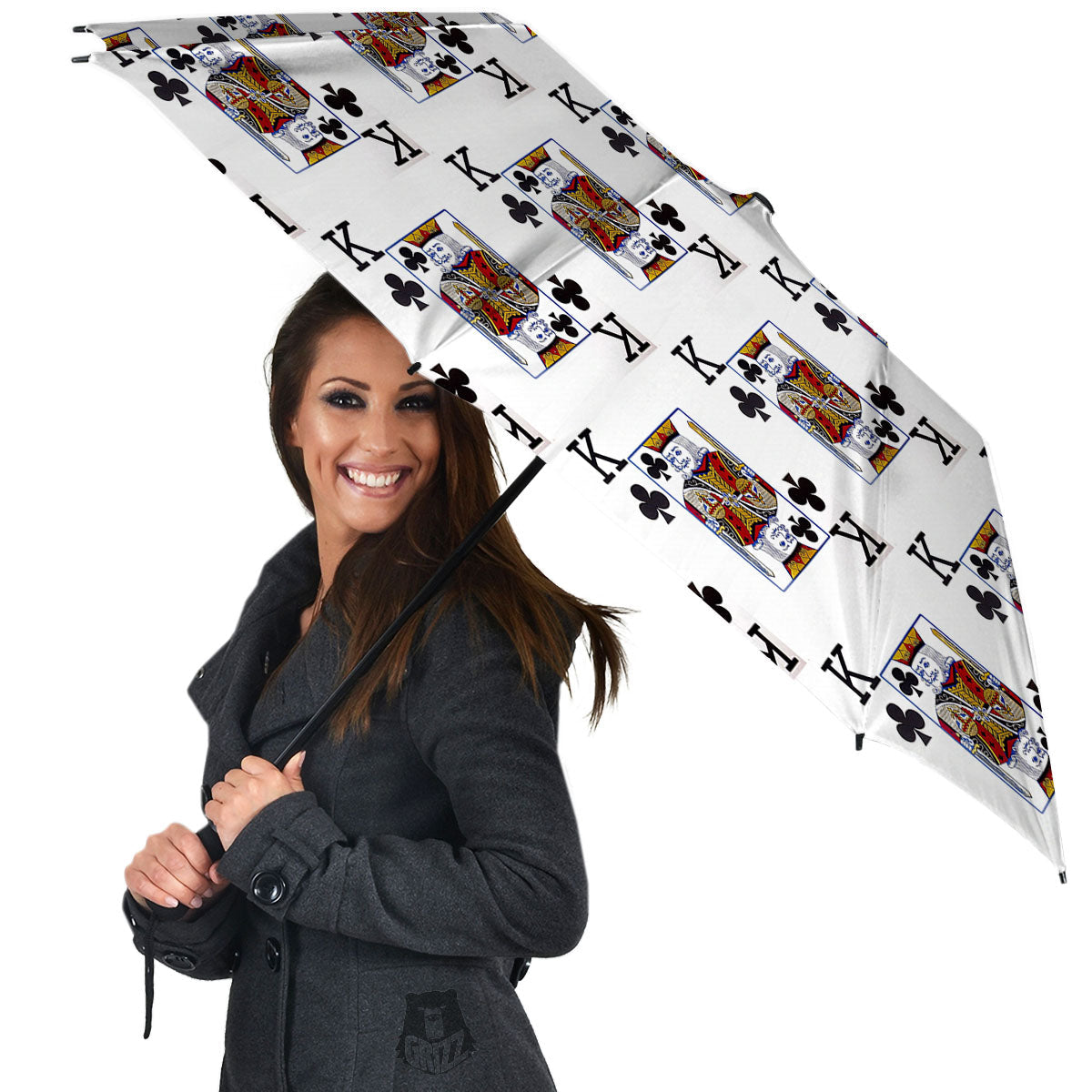 Playing Card King Of Clubs Print Pattern Umbrella-grizzshop