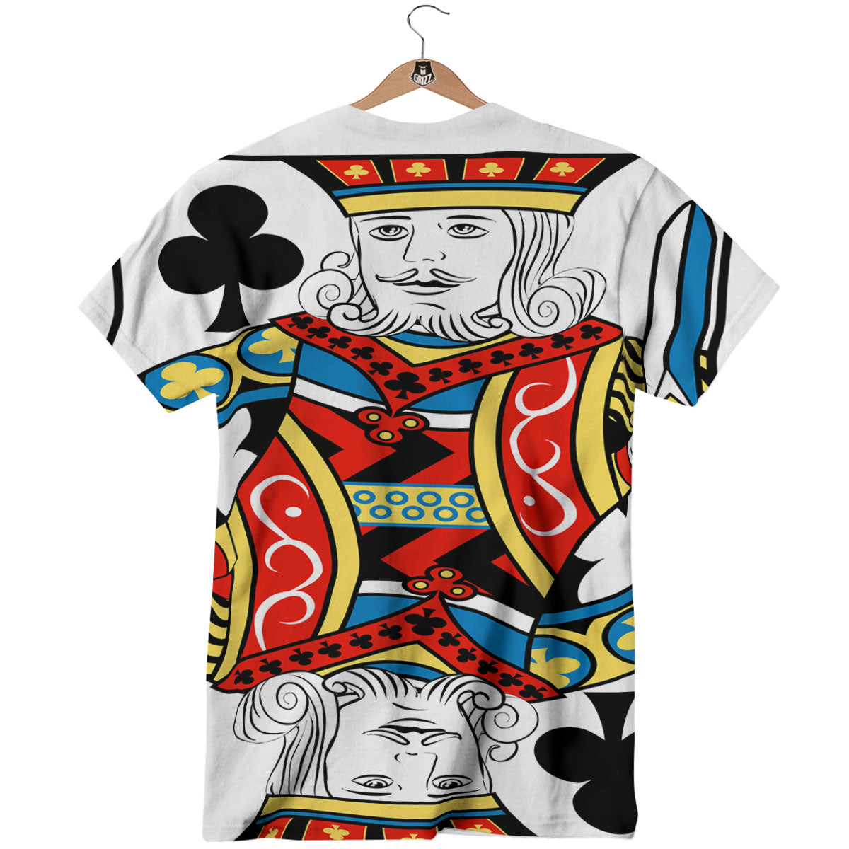 Playing Card King Of Clubs Print T-Shirt-grizzshop