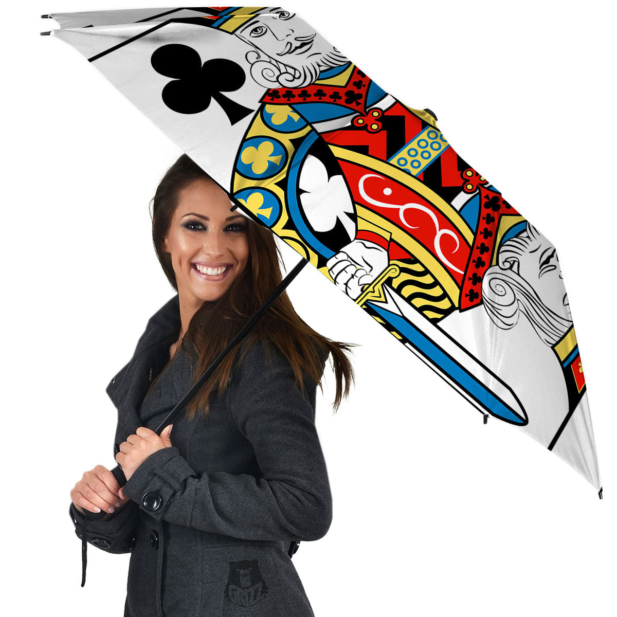 Playing Card King Of Clubs Print Umbrella-grizzshop