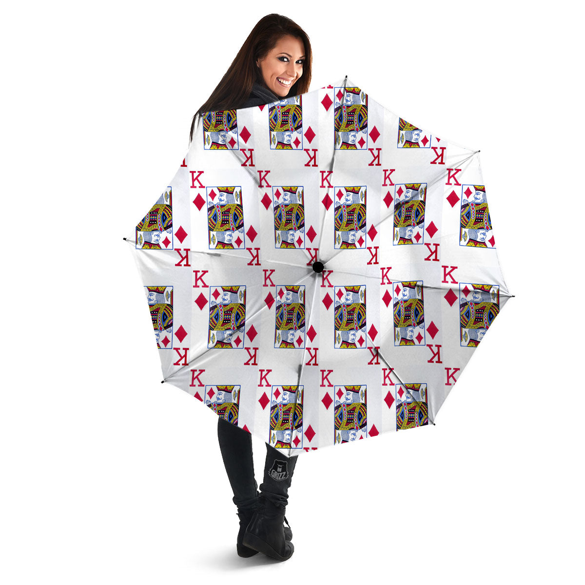 Playing Card King Of Diamonds Print Pattern Umbrella-grizzshop