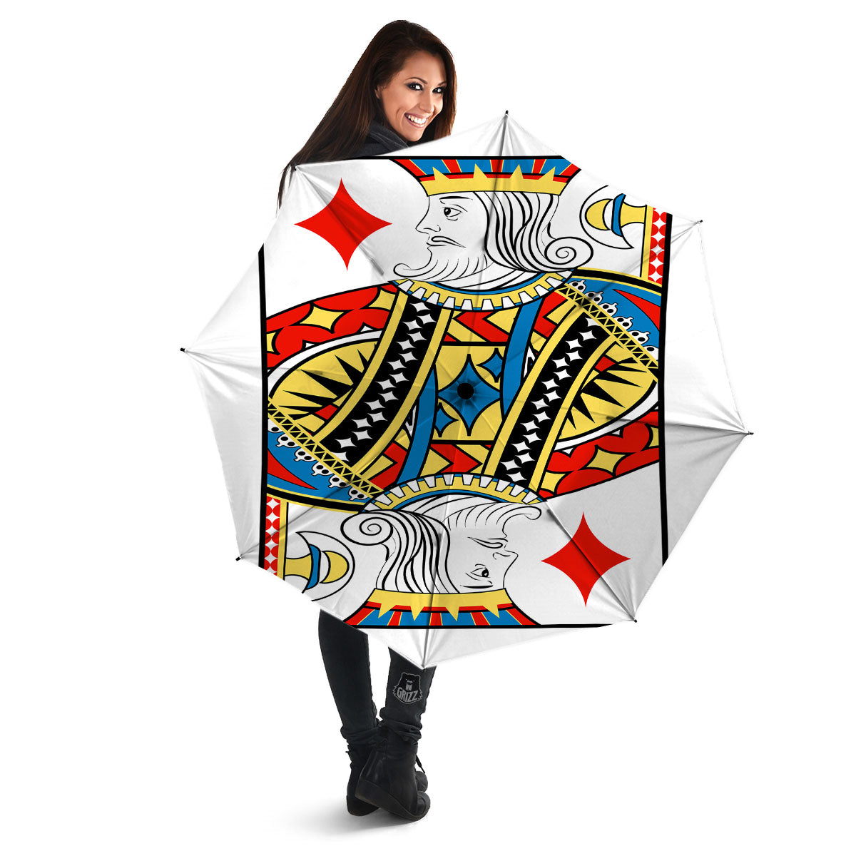 Playing Card King Of Diamonds Print Umbrella-grizzshop
