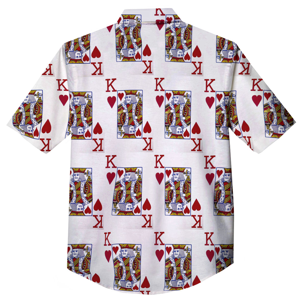 Playing Card King Of Hearts Print Pattern Button Up Shirt-grizzshop