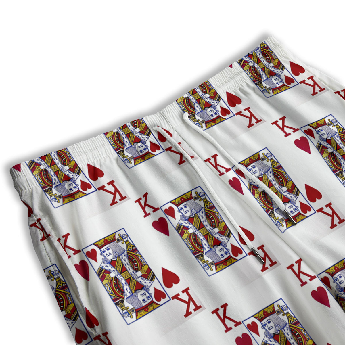 Playing Card King Of Hearts Print Pattern Men's Athletic Shorts