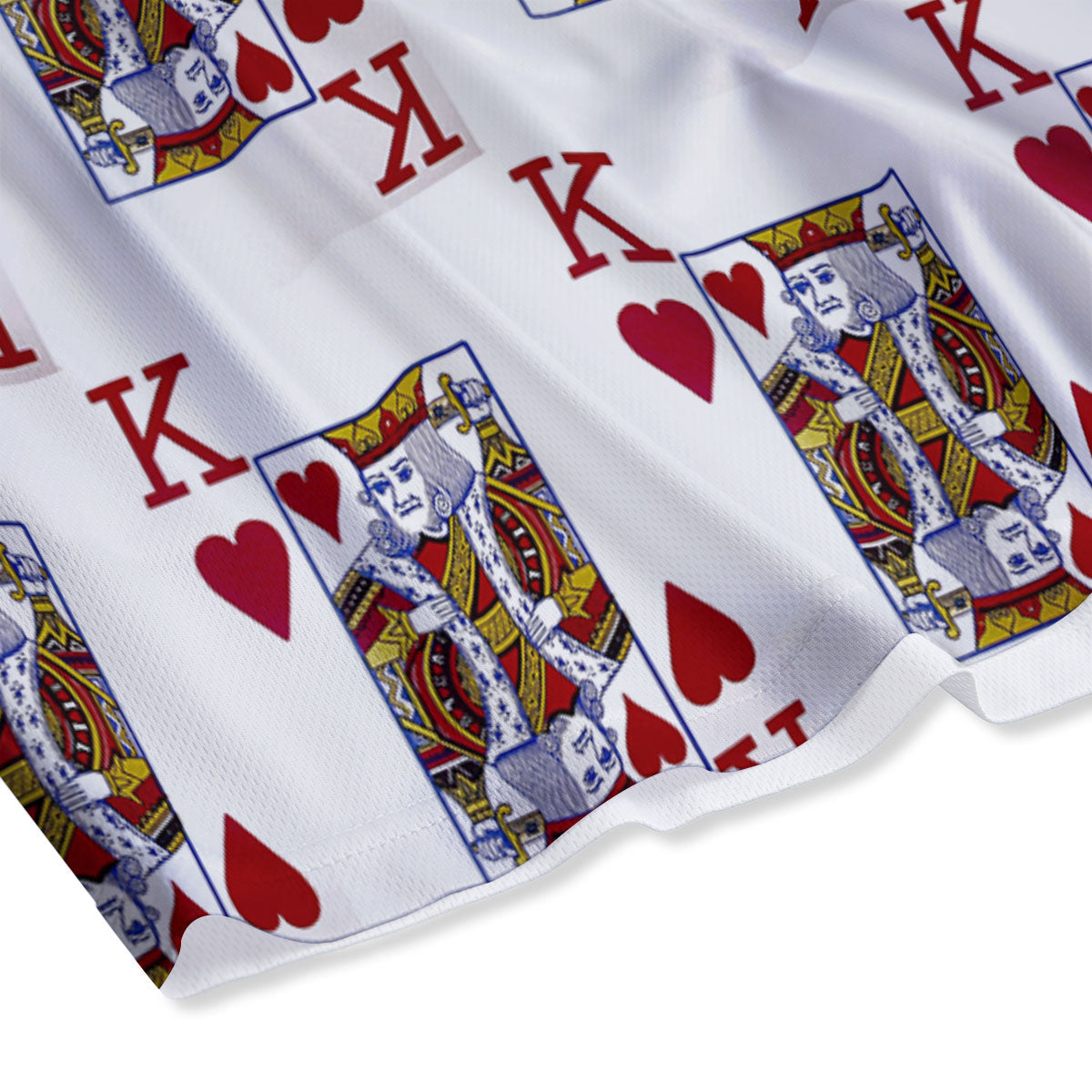 Playing Card King Of Hearts Print Pattern Mesh Shorts