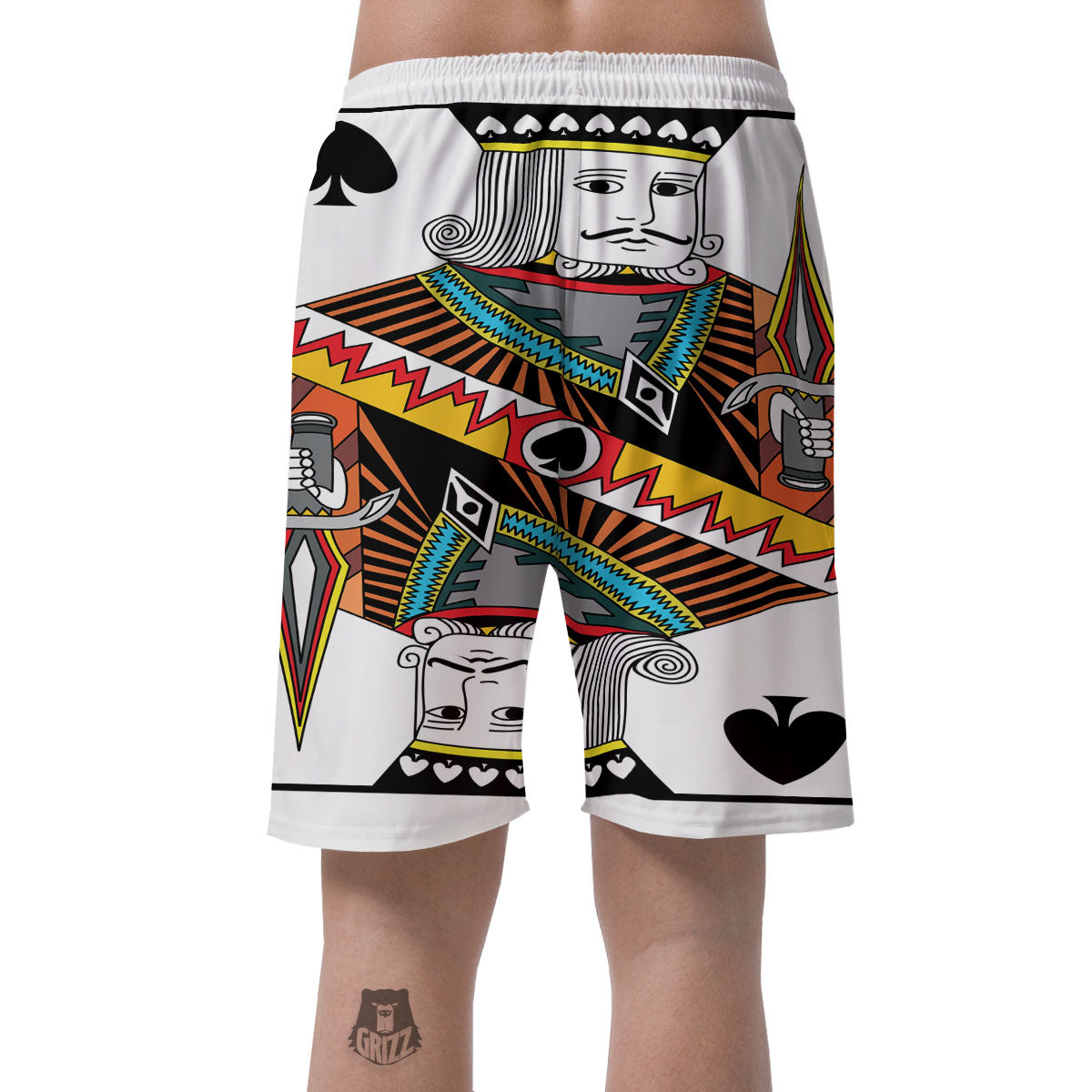 Playing Card King Of Spades Print Men's Shorts-grizzshop