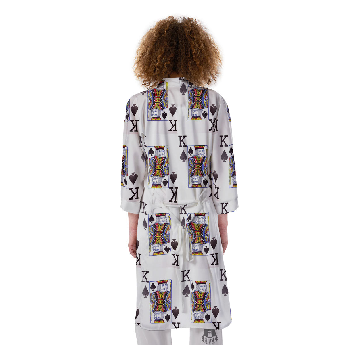 Playing Card King Of Spades Print Pattern Kimono-grizzshop