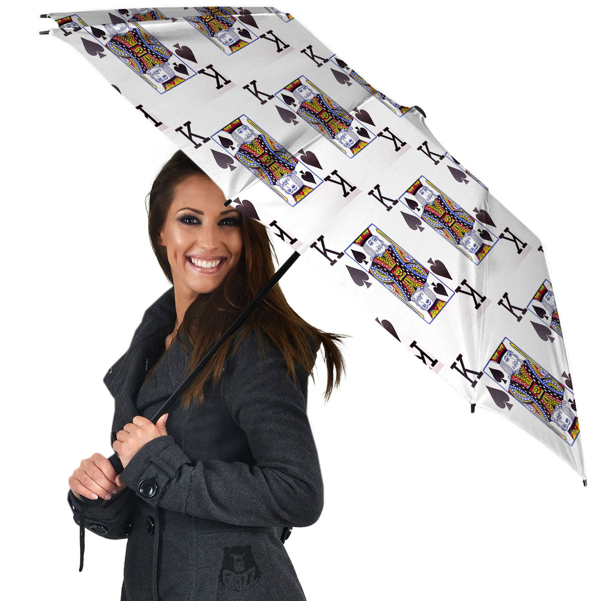 Playing Card King Of Spades Print Pattern Umbrella-grizzshop
