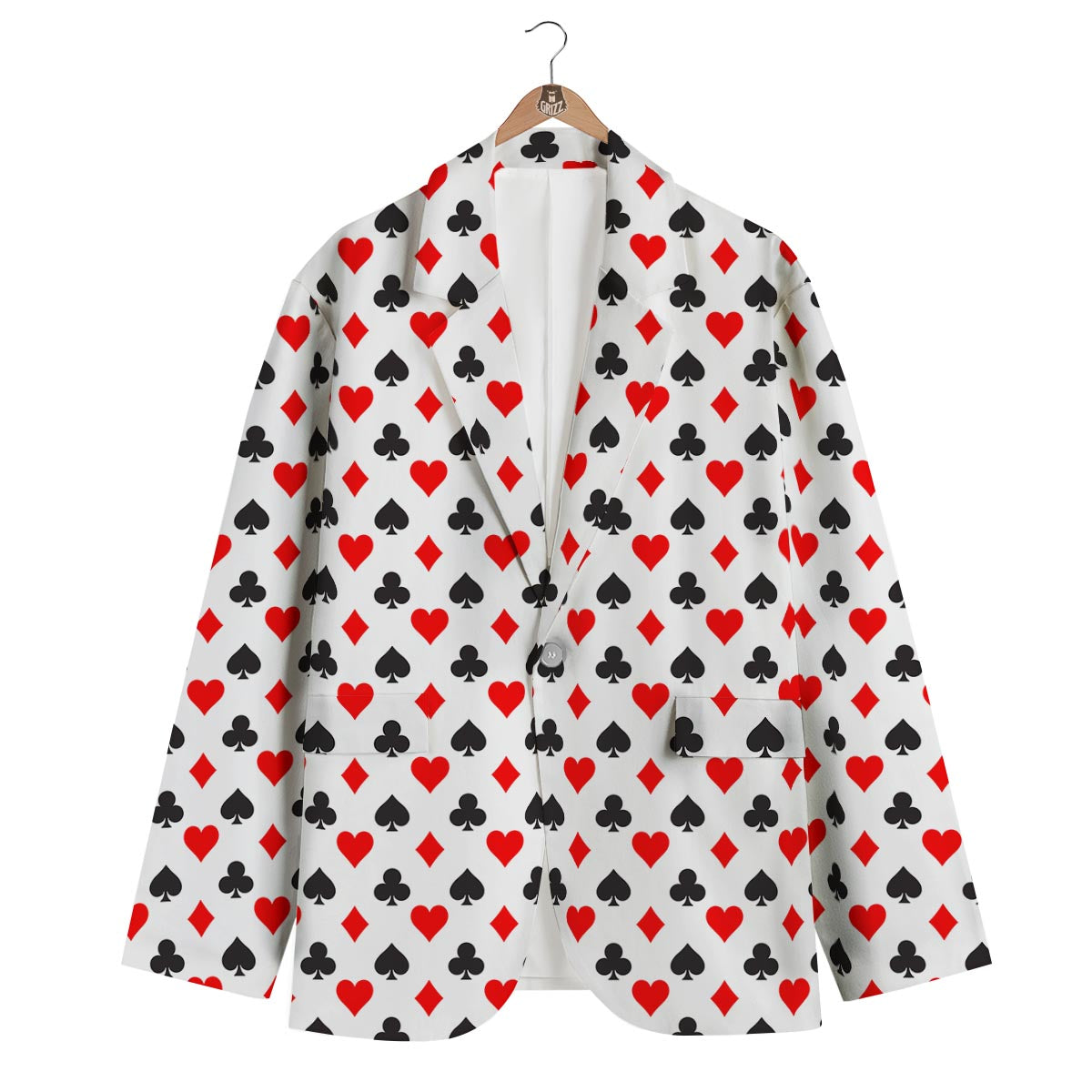 Playing Card Poker Casino Pattern Print Men's Blazer-grizzshop