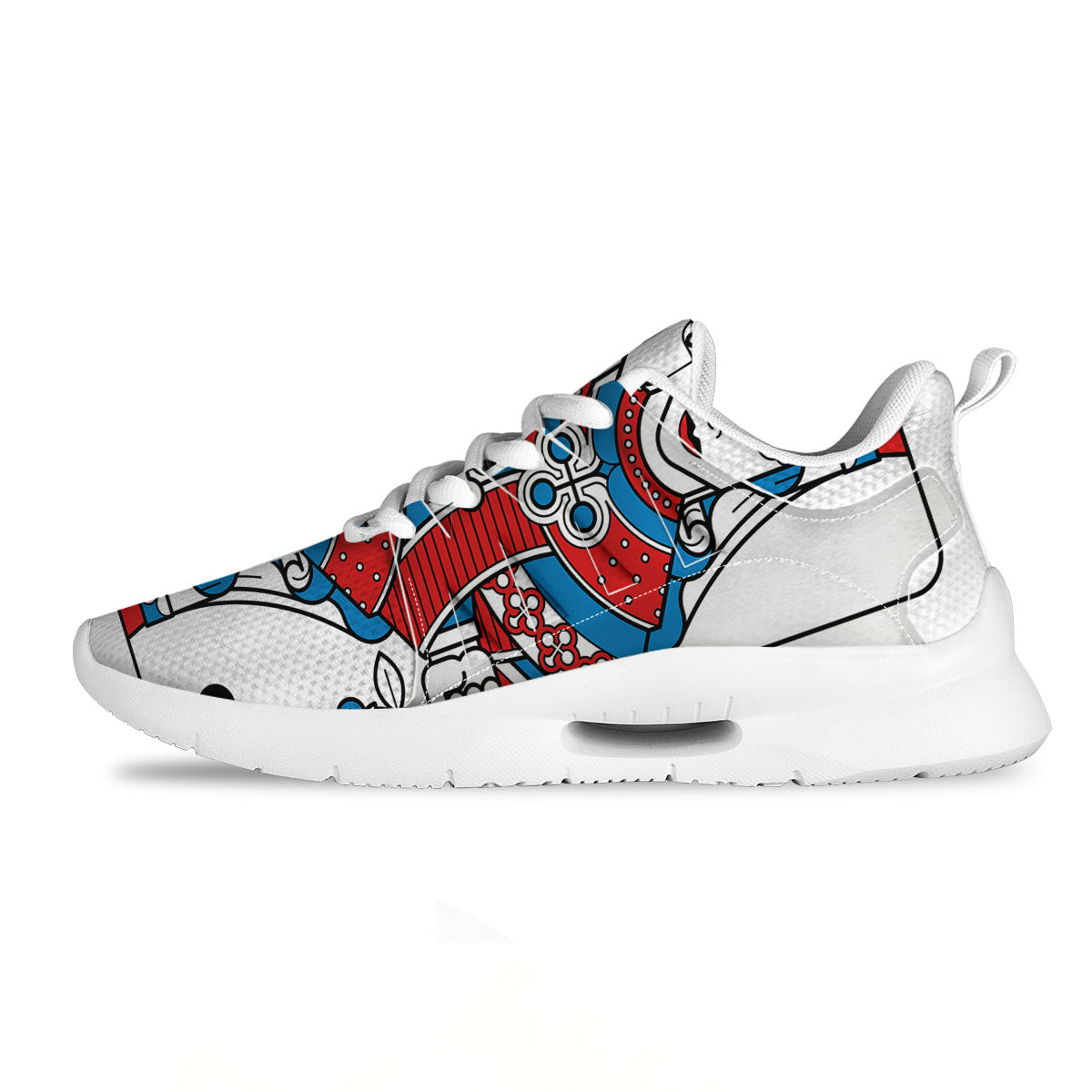 Playing Card Queen Of Clubs Print Tennis Shoes-grizzshop