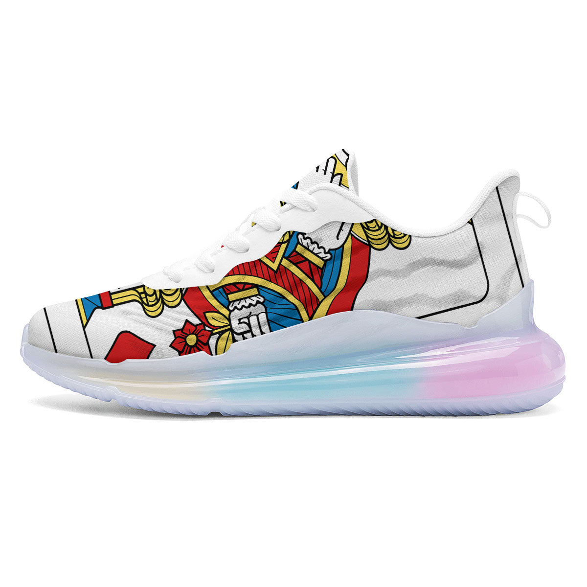 Playing Card Queen Of Diamonds Print Running Sneakers-grizzshop