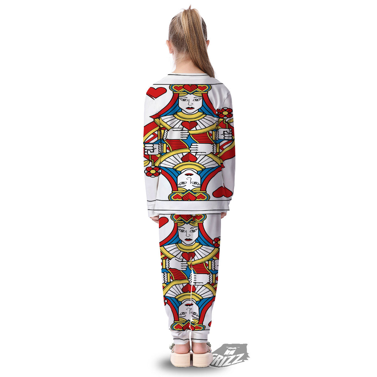 Playing Card Queen Of Hearts Print Kid's Pajamas-grizzshop