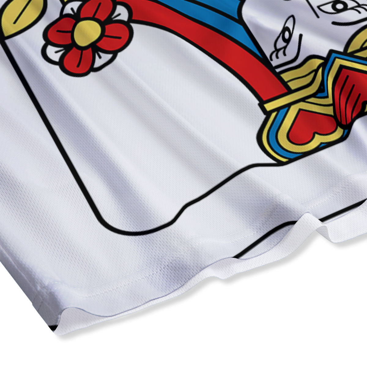 Playing Card Queen Of Hearts Print Mesh Shorts