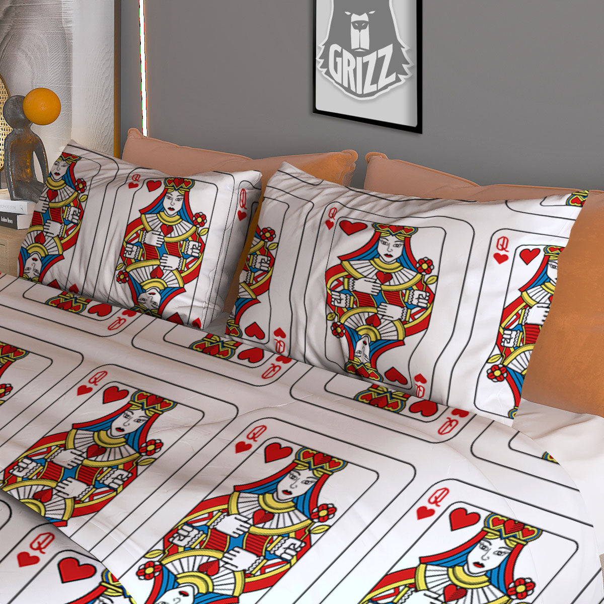 Pineapple White Zig Zag Print Pattern Duvet Cover Bedding Set