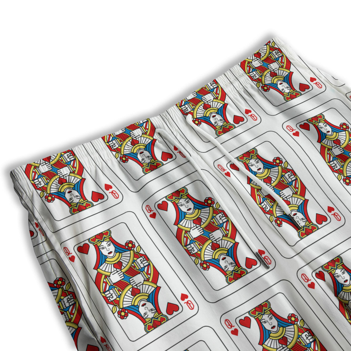 Playing Card Queen Of Hearts Print Pattern Men's Athletic Shorts