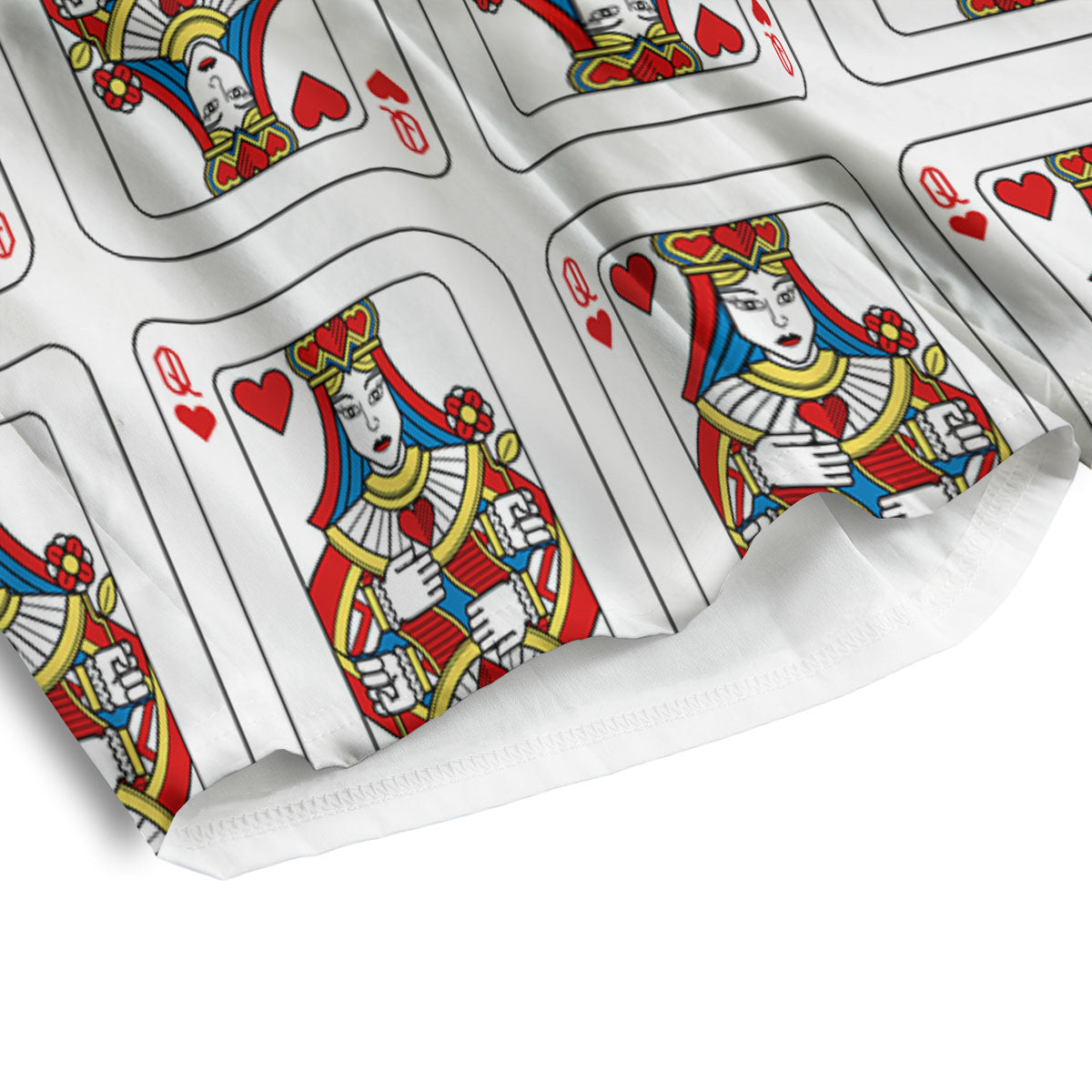 Playing Card Queen Of Hearts Print Pattern Men's Athletic Shorts