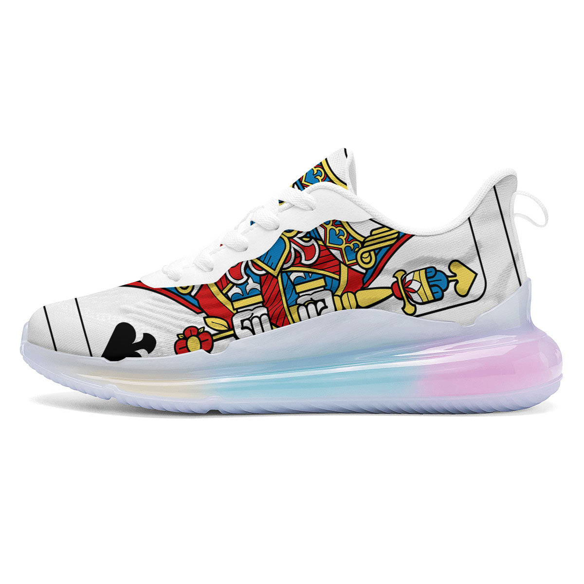 Playing Card Queen Of Spades Print Running Sneakers-grizzshop