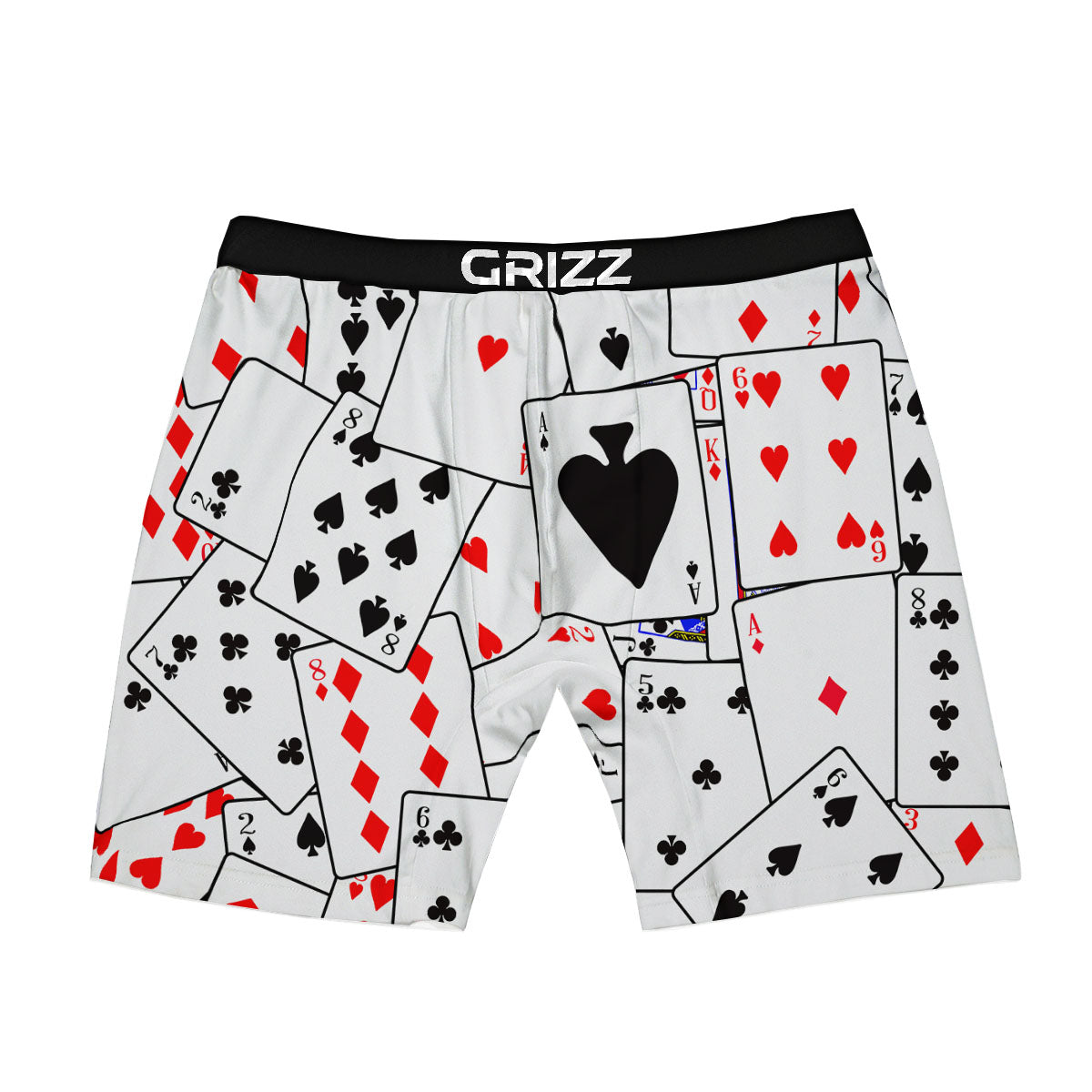 Playing Card Suits Black And Red Print Boxer Briefs-grizzshop