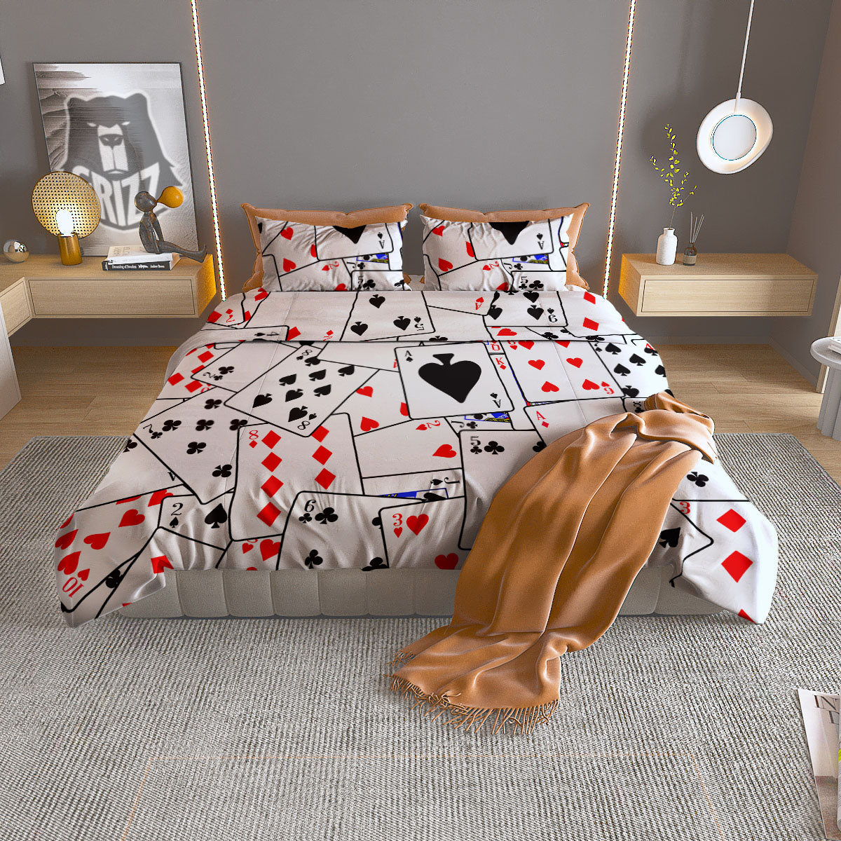 Pineapples Tropical Print Pattern Duvet Cover Bedding Set