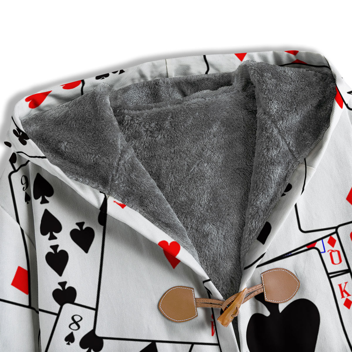 Playing Card Suits Black And Red Print Men's Windbreaker Jacket-grizzshop