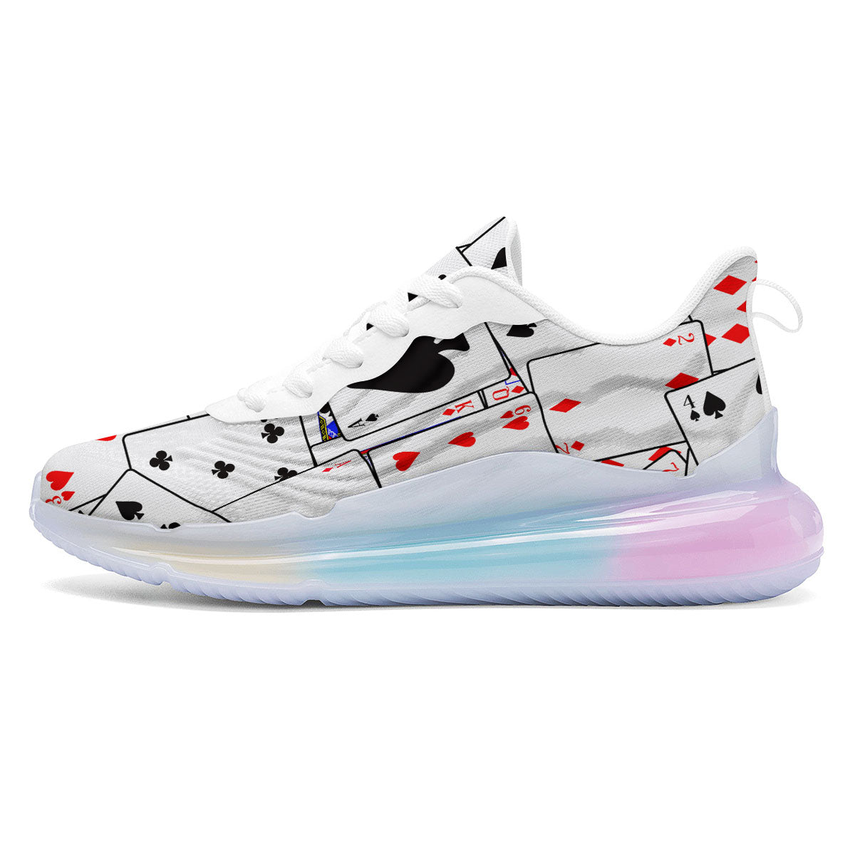 Playing Card Suits Black And Red Print Running Sneakers-grizzshop