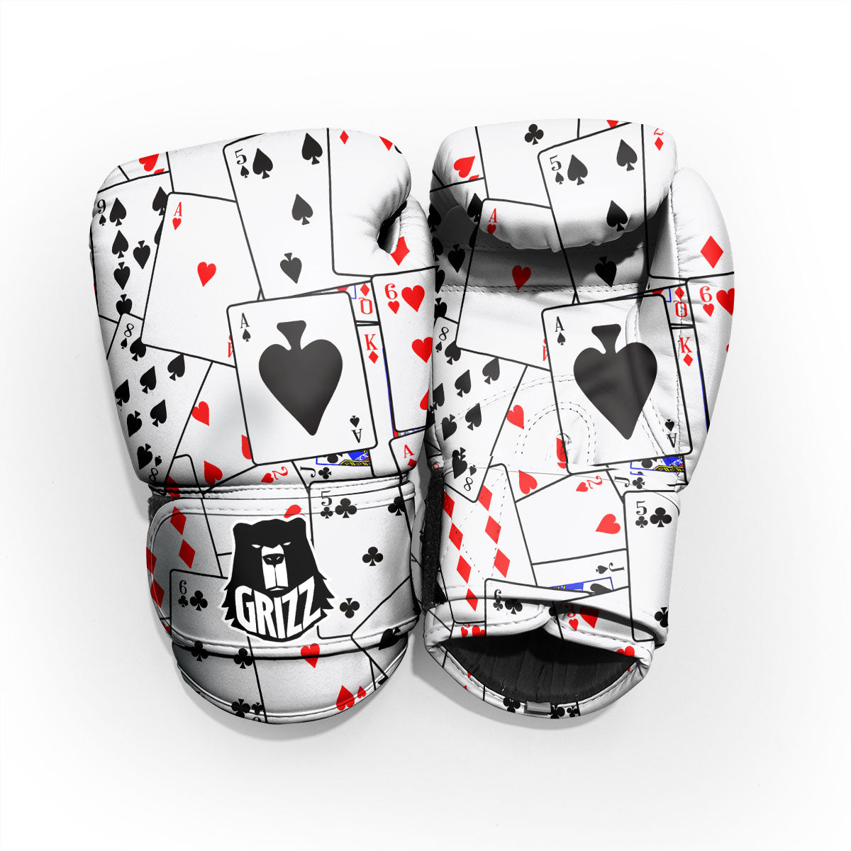 Playing Card Suits Black And Red Print Pro Boxing Glove