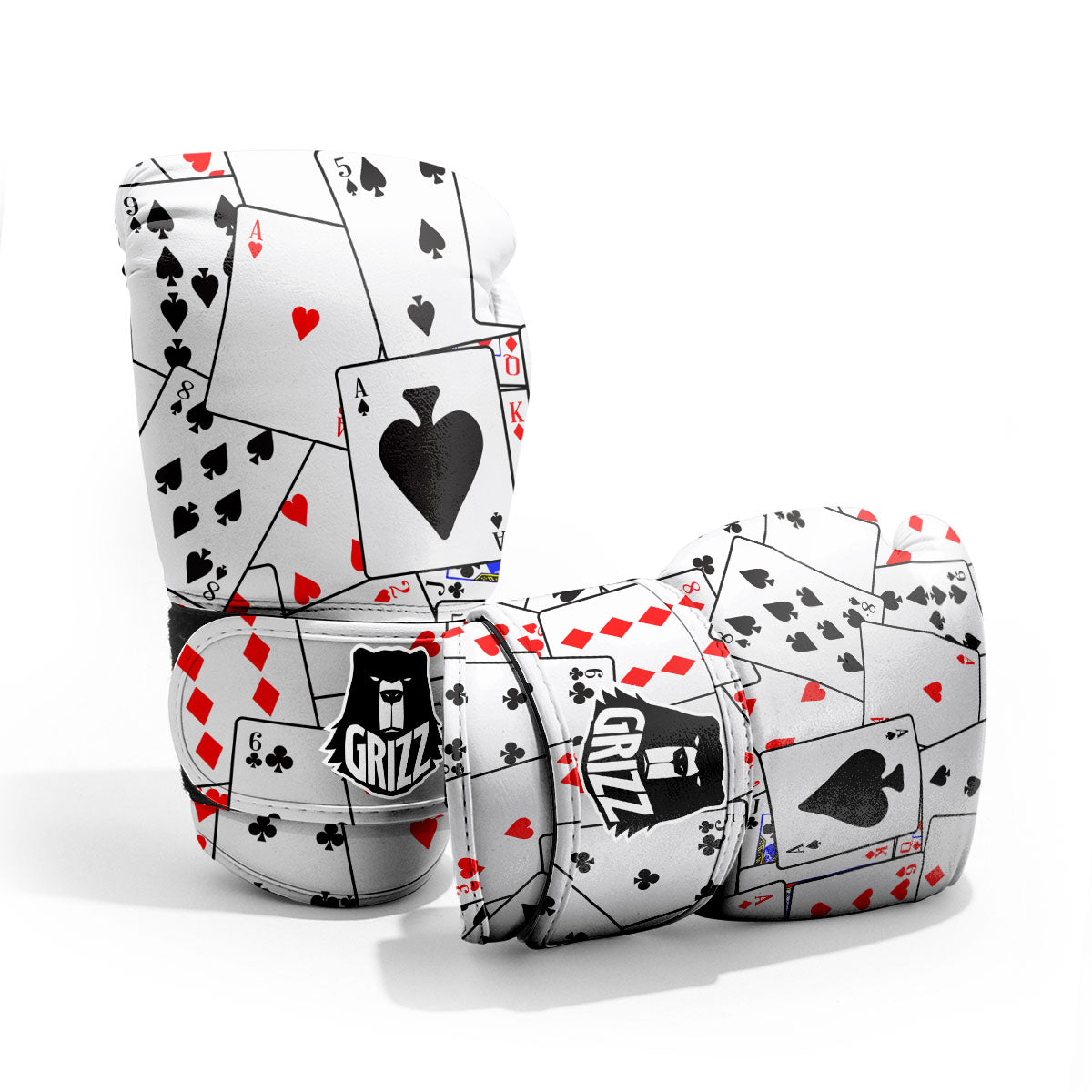 Playing Card Suits Black And Red Print Pro Boxing Glove