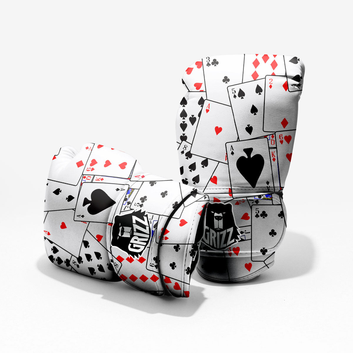 Playing Card Suits Black And Red Print Pro Boxing Glove