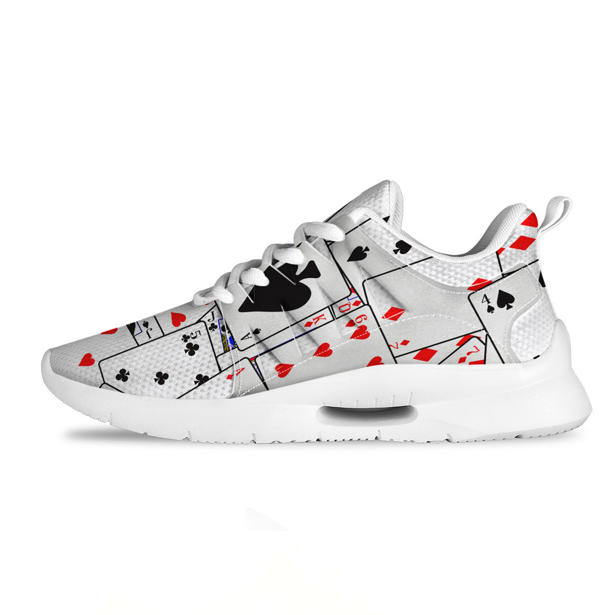 Playing Card Suits Black And Red Print Tennis Shoes-grizzshop